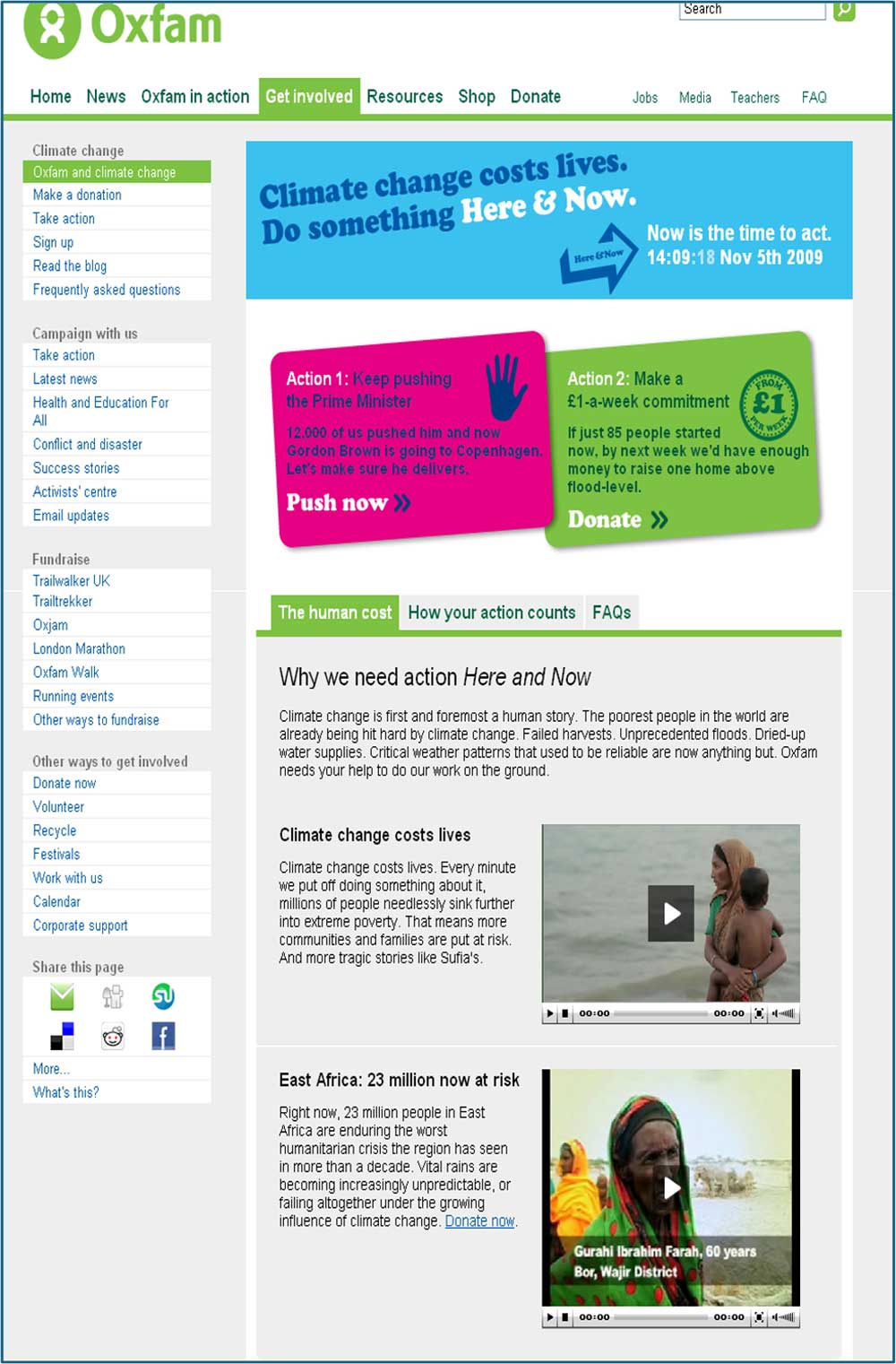 Analysis Paralysis — Oxfam donation screen with 2 choices.