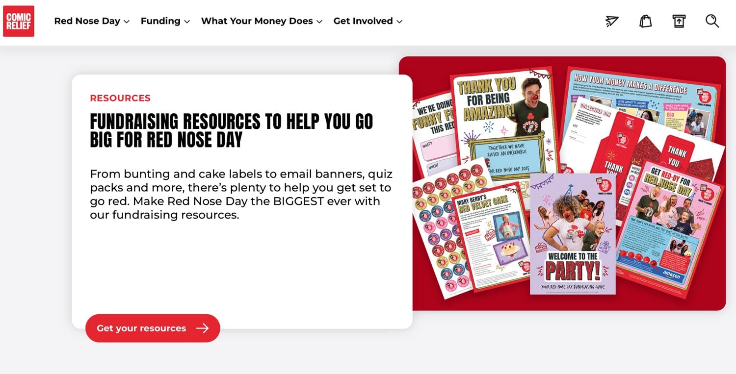 IKEA Effect — Registration page on the Comic Relief website for Red Nose Day.